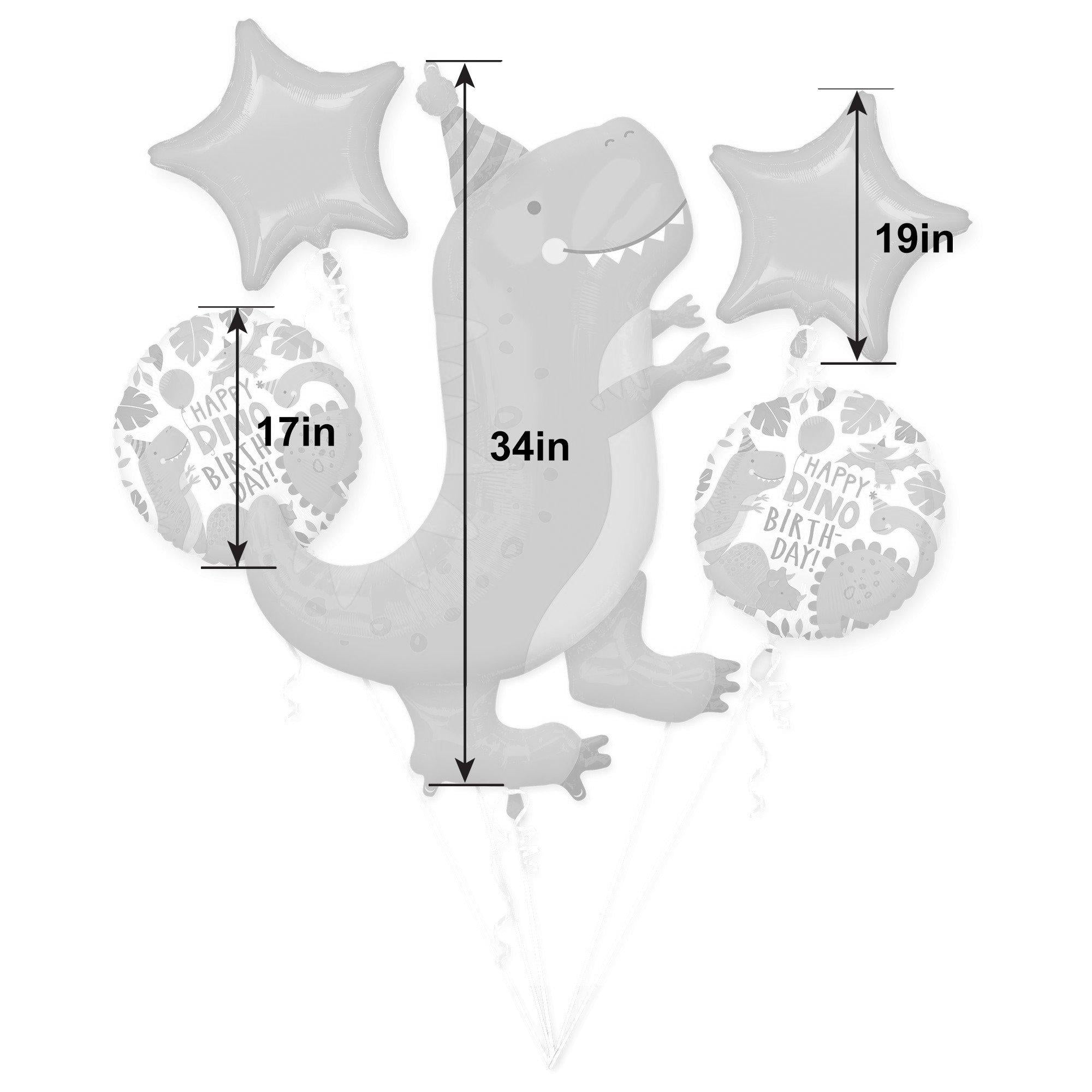 Dino-Mite Birthday Balloon Bouquet, 5pc